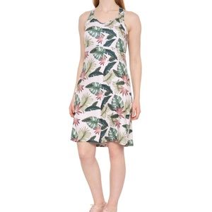 NWT Freedom Trail by Kyodan strappy cross back floral tropical print dress - S